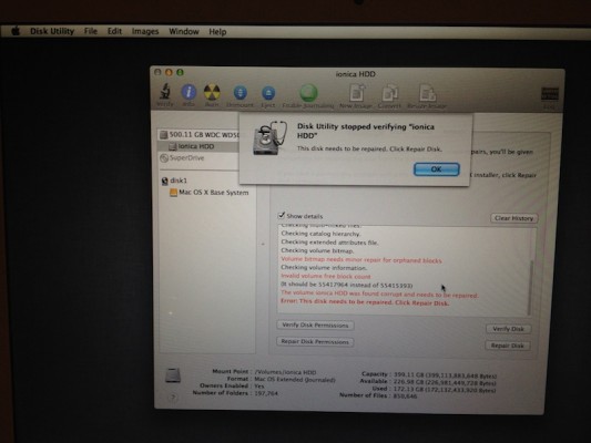 Disk Utility error