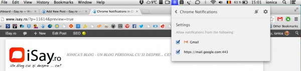 Chrome Notifications Settings