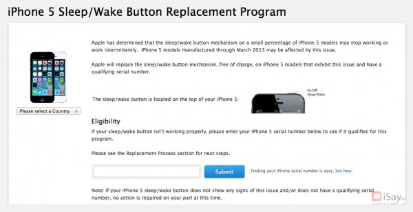 iPhone 5 Sleep:Wake button