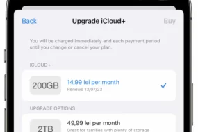 Upgrade iCloud la o versiune mai mare, tarife noi