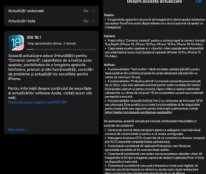 iOS 18.1 promovează servicii care nu sunt disponibile în România