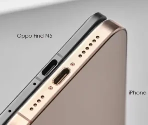 Oppo Find N5 grosime vs iPhone 16 Pro